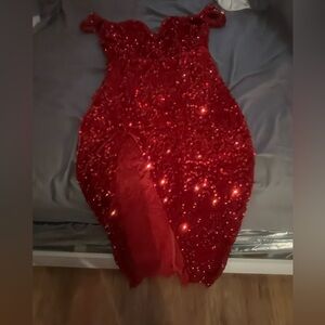 red fashion nova dress